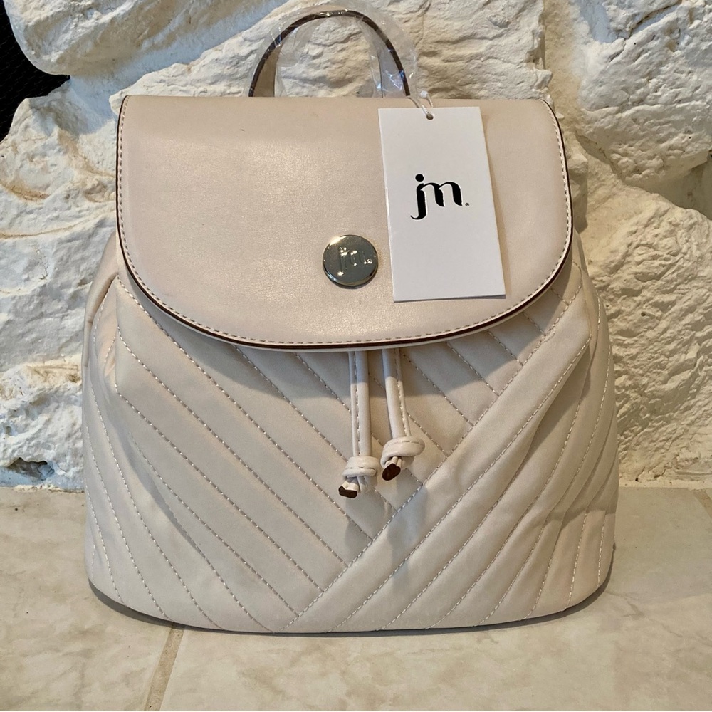 Jessica Moore Quilted backpack in “cloud creme.” NWT